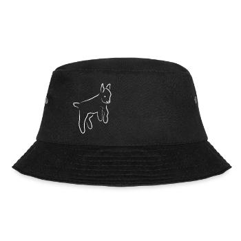 Ziege weiß /Goat white - Bucket Hat - Schwarz - Vorne - Lela (165cm)