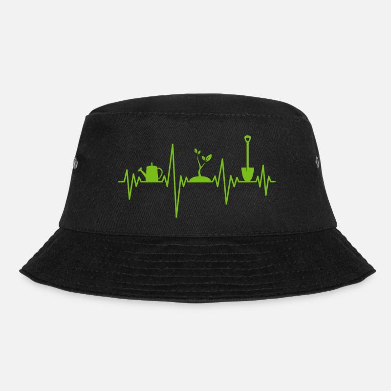 Garten Gärtner Gartenarbeit Herzschlag - Bucket Hat - Schwarz