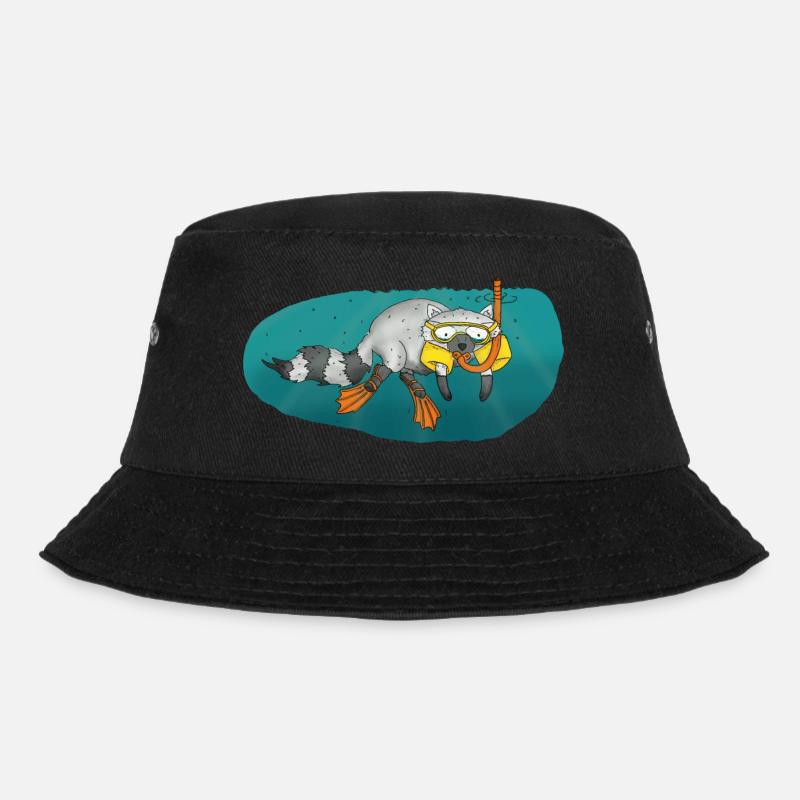 waschbär tauchen schnorcheln diving - Bucket Hat - Schwarz