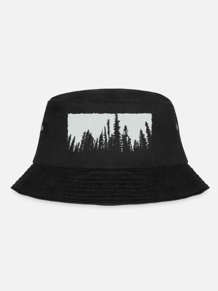 weiße Bäume Wald Natur - Bucket Hat - Schwarz