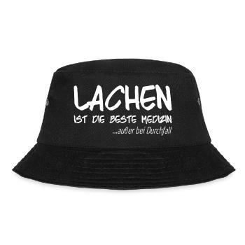 Lachen ist die beste Medizin außer bei Durchfall - Bucket Hat - Schwarz - Vorne - Lela (165cm)