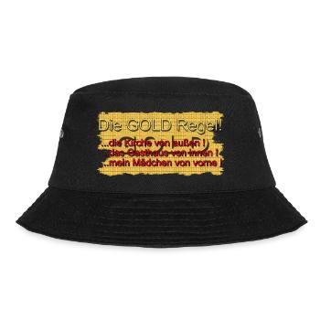 Die Goldregel für Männer, wertvoller als Gold - Bucket Hat - Schwarz - Vorne - Lela (165cm)