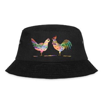 Hen and rooster - Bucket Hat - black - Front - Lela (165cm)