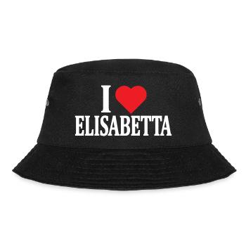 T-Shirt Ich liebe Elisabetta T-Shirt Geschenkidee - Bucket Hat - Schwarz - Vorne - Lela (165cm)