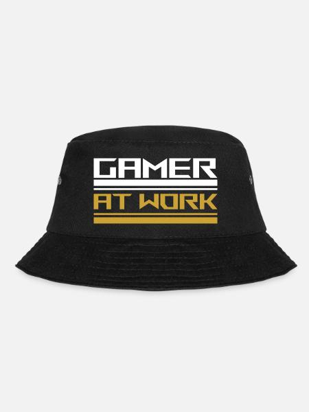 Gamer at work white - Bucket Hat - Schwarz