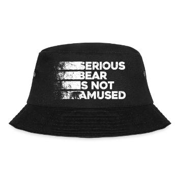 Serious bear is not amused. Coffee Bear Retro Look - Bucket Hat - black - Front - Lela (165cm)
