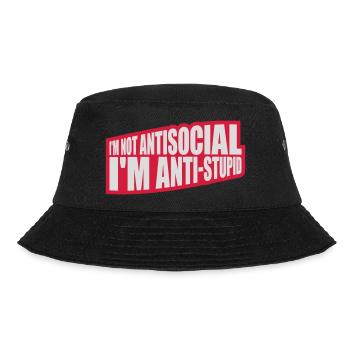 not antisocial anti stupid - Bucket Hat - black - Front - Lela (165cm)
