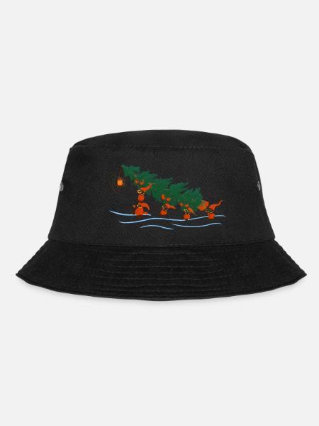 Elves with spruce - Bucket Hat - black