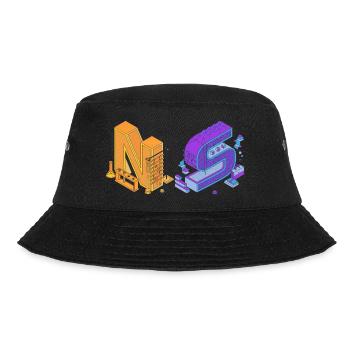 NaruSasu steampunk letters in purple and orange - Bucket Hat - black - Front - Lela (165cm)