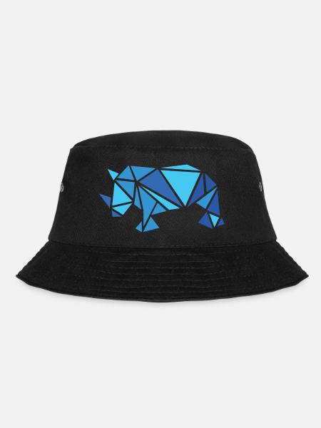 nashorn rhino blau Muster Teile Tiere Abstrakt - Bucket Hat - Schwarz