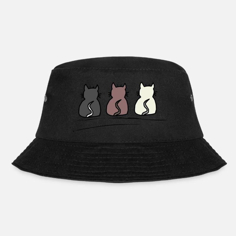 Katzen - Bucket Hat - Schwarz