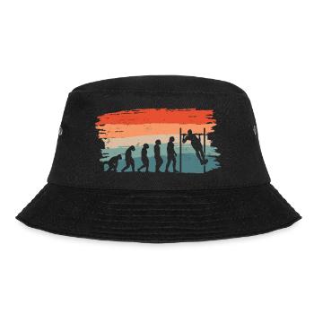 Evolution of man Calisthenics Retro Vintage - Bucket Hat - Schwarz - Vorne - Lela (165cm)