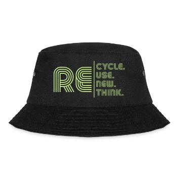 Recycle Reuse Renew Rethink Crisis Environmental - Bucket Hat - black - Front - Lela (165cm)