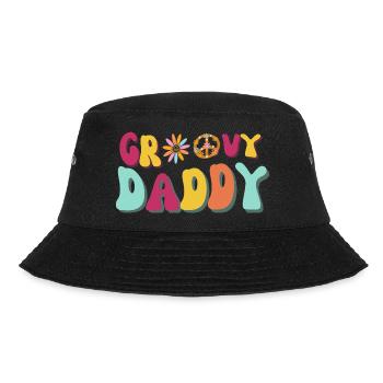 Groovy Daddy Groovy Hippie Dad Cooles Geschenk Für Ihn - Bucket Hat - Schwarz - Vorne - Lela (165cm)