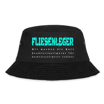Fliesenleger Design - Bucket Hat - Schwarz - Vorne - Lela (165cm)