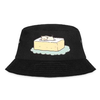 Cat on Toast: A Minimalist Work of Art - Bucket Hat - black - Front - Lela (165cm)