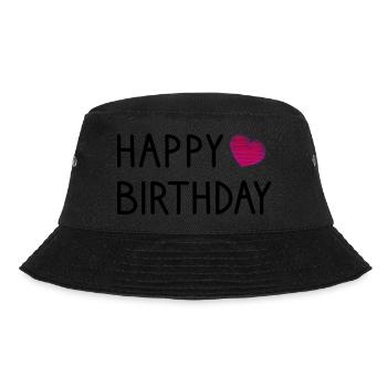 ALLES GUTE ZUM GEBURTSTAG. ALLES GUTE ZUM GEBURTSTAG. JAHRESTAG. - Bucket Hat - Schwarz - Vorne - Lela (165cm)