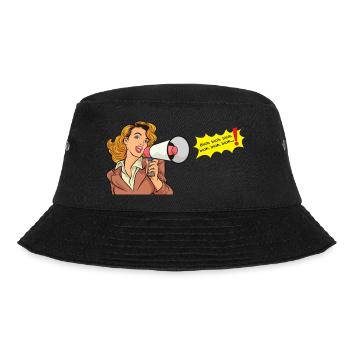 Blonde Frau mit Megaphon ruft blah, blah - Bucket Hat - Schwarz - Vorne - Lela (165cm)