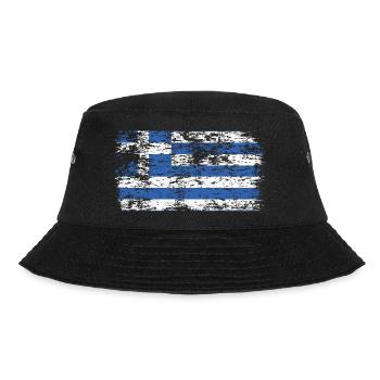 Greece Flag Hellas Athens Greek Flag - Bucket Hat - black - Front - Lela (165cm)