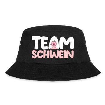 Ferkel Landwirt Bauer Bauernhof Schweine - Bucket Hat - Schwarz - Vorne - Lela (165cm)