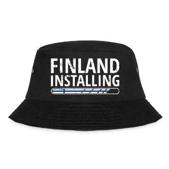 Drapeau de la Finlande Suomi Drapeau finlandais Look utilisé - Bob - noir - Devant - Lela (165cm)