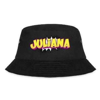 Juliana benutzerdefinierter Name Comic-Stil Pop-Art, - Bucket Hat - Schwarz - Vorne - Lela (165cm)