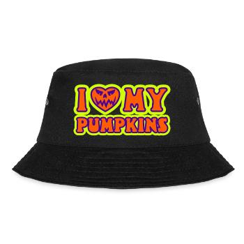 I Love My Pumpkins Women - Bucket Hat - black - Front - Lela (165cm)