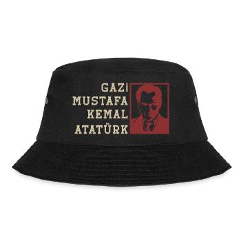 Ataturk Turkey GAZI Mustafa Kemal Silhouette - Bucket Hat - black - Front - Lela (165cm)