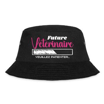 Zukünftige Tierärztin - Bucket Hat - Schwarz - Vorne - Lela (165cm)