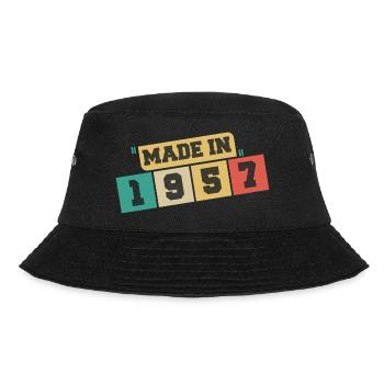 1957 Geburtstag 1957 Jahrgang 1957 Geburtstag - Bucket Hat - Schwarz - Vorne - Lela (165cm)