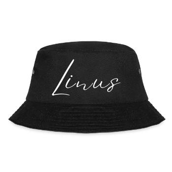 Linus Name T-Shirt Gift for Men - Bucket Hat - black - Front - Lela (165cm)