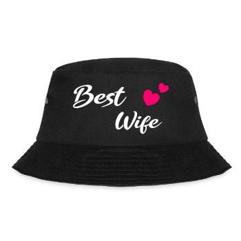 Best Wife white - Bucket Hat - Schwarz - Vorne - Lela (165cm)