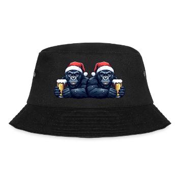 Gorilla Weihnachten Bier Team - Bucket Hat - Schwarz - Vorne - Lela (165cm)