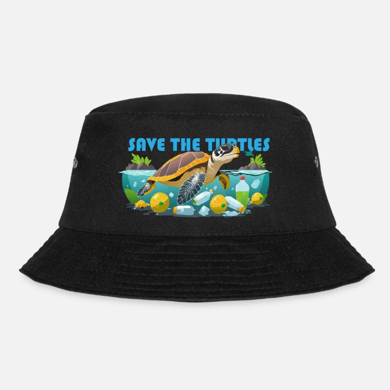 Save The Turtles - Bucket Hat - black