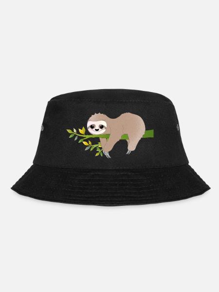 Entspanntes Faultier – Charmantes Relax-Motiv - Bucket Hat - Schwarz