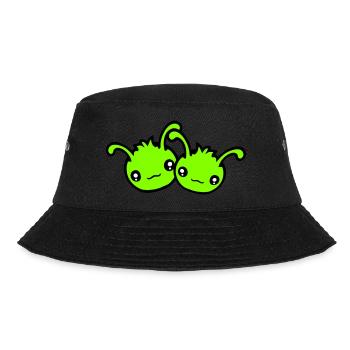 2 Raupe Alien Monster Team Freunde Paar Verliebt - Bucket Hat - Schwarz - Vorne - Lela (165cm)