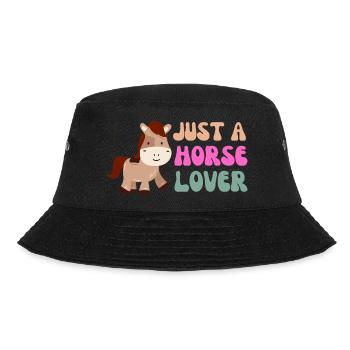 Whimsical Horse Lover Illustration - Bucket Hat - black - Front - Lela (165cm)