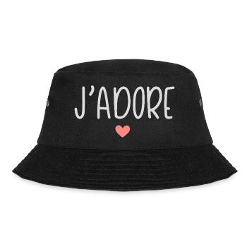 Ich liebe Pink Heart - Bucket Hat - Schwarz - Vorne - Lela (165cm)