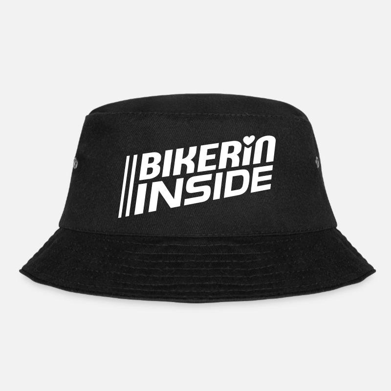 Bikerin inside lettering (color changeable) - Bucket Hat - black