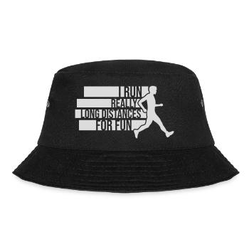 I Run Really Long Distances For Fun Marathon Sport - Bucket Hat - Schwarz - Vorne - Lela (165cm)