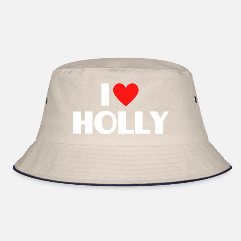 Ich liebe Holly rotes Herz Retro Statement  Bucket Hat