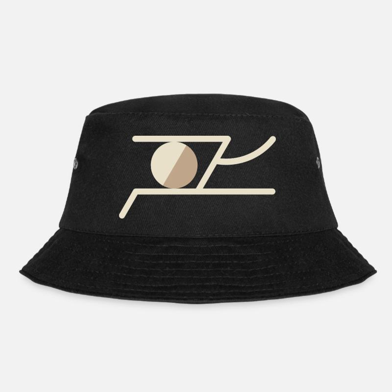 Abstraktes Symbol in warmen Erdtönen – Geometrisch - Bucket Hat - Schwarz
