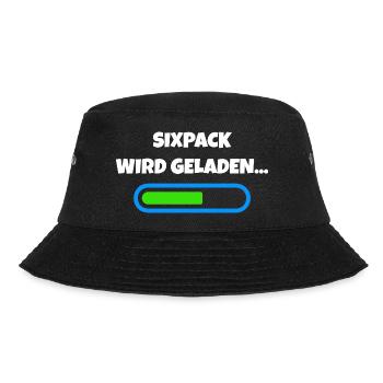 Sixpack wird geladen - Fitness Fortschritt - Bucket Hat - Schwarz - Vorne - Lela (165cm)