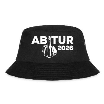 ABI 2026 Mittelfinger Abitur - Geschenk - Bucket Hat - Schwarz - Vorne - Lela (165cm)