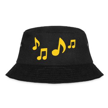Yellow Musical Notes Contrast - Bucket Hat - black - Front - Lela (165cm)