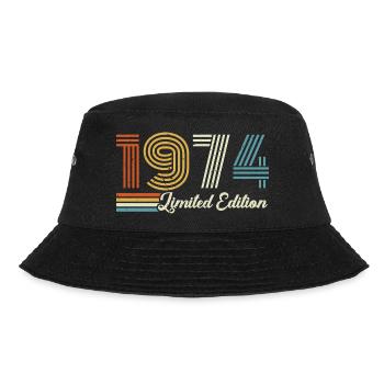 52nd birthday 1974 Born 1974 - Bucket Hat - black - Front - Lela (165cm)