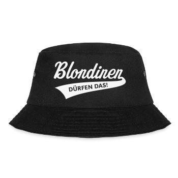 Blondinen Dürfen Das! (Blondine / Blond / V2White) - Bucket Hat - Schwarz - Vorne - Lela (165cm)