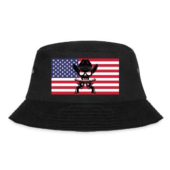 Crâne de cowboy et drapeau américain - Bob - noir - Devant - Lela (165cm)