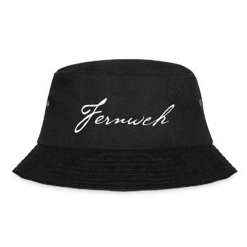 Fernweh weiß - Bucket Hat - Schwarz - Vorne - Lela (165cm)