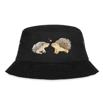 Verliebtes Igelpaar - Bucket Hat - Schwarz - Vorne - Lela (165cm)